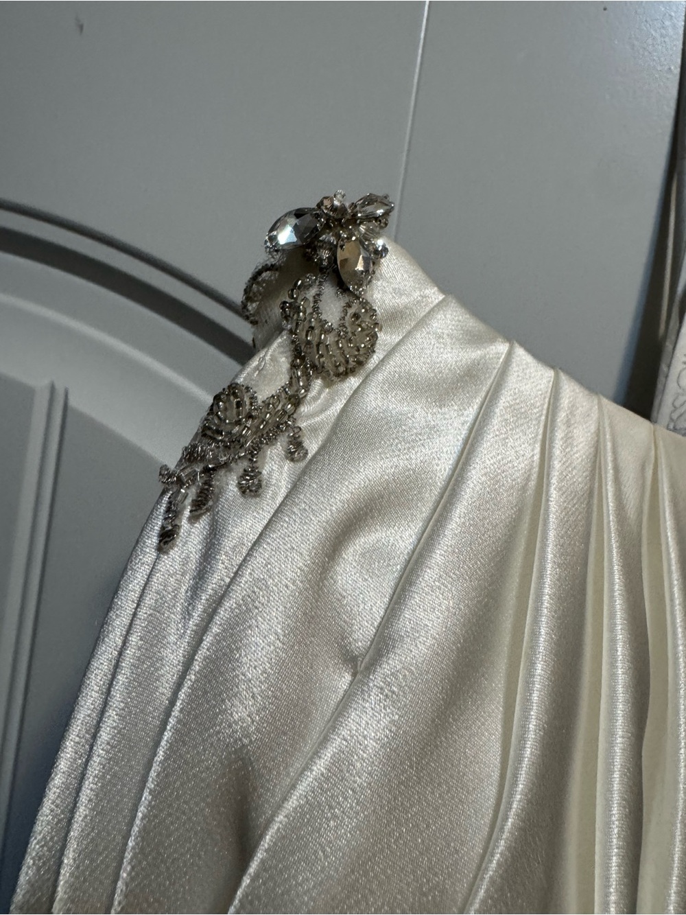 Impressions Bridal Ivory Wedding Dress with Beaded Accents - Picture 5 of 7